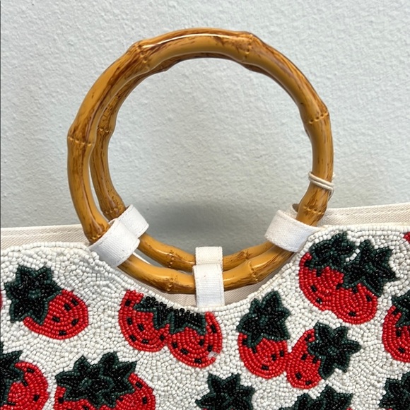 Cherry Beaded Bag (Crossbody Strap) w/ Matching Beaded Wallet 🍓🍒 - Picture 5 of 16